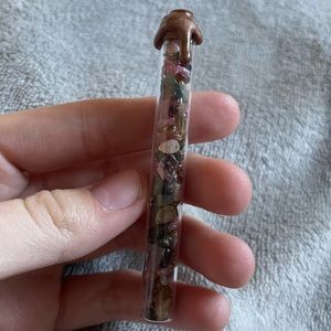Watermelon tourmaline long chip bottle